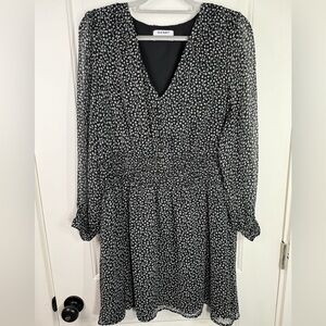 Old Navy Black Dress with White Floral Design